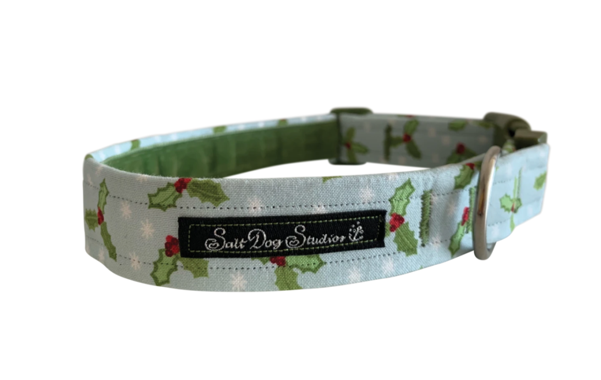 Salt dog studios festive christmas dog collar