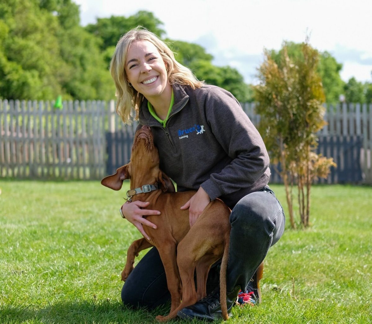 Dog Trainer with Puppy at Bruce's Training Workshop