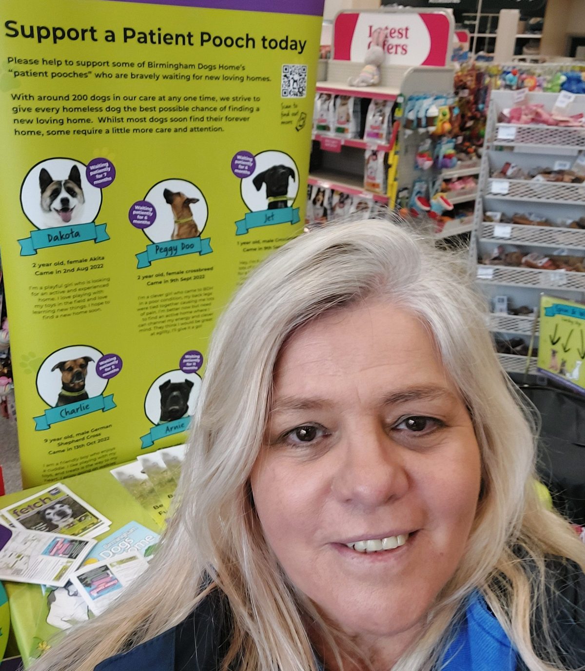 Tracy volunteering and fundraising for Birmingham Dogs Home