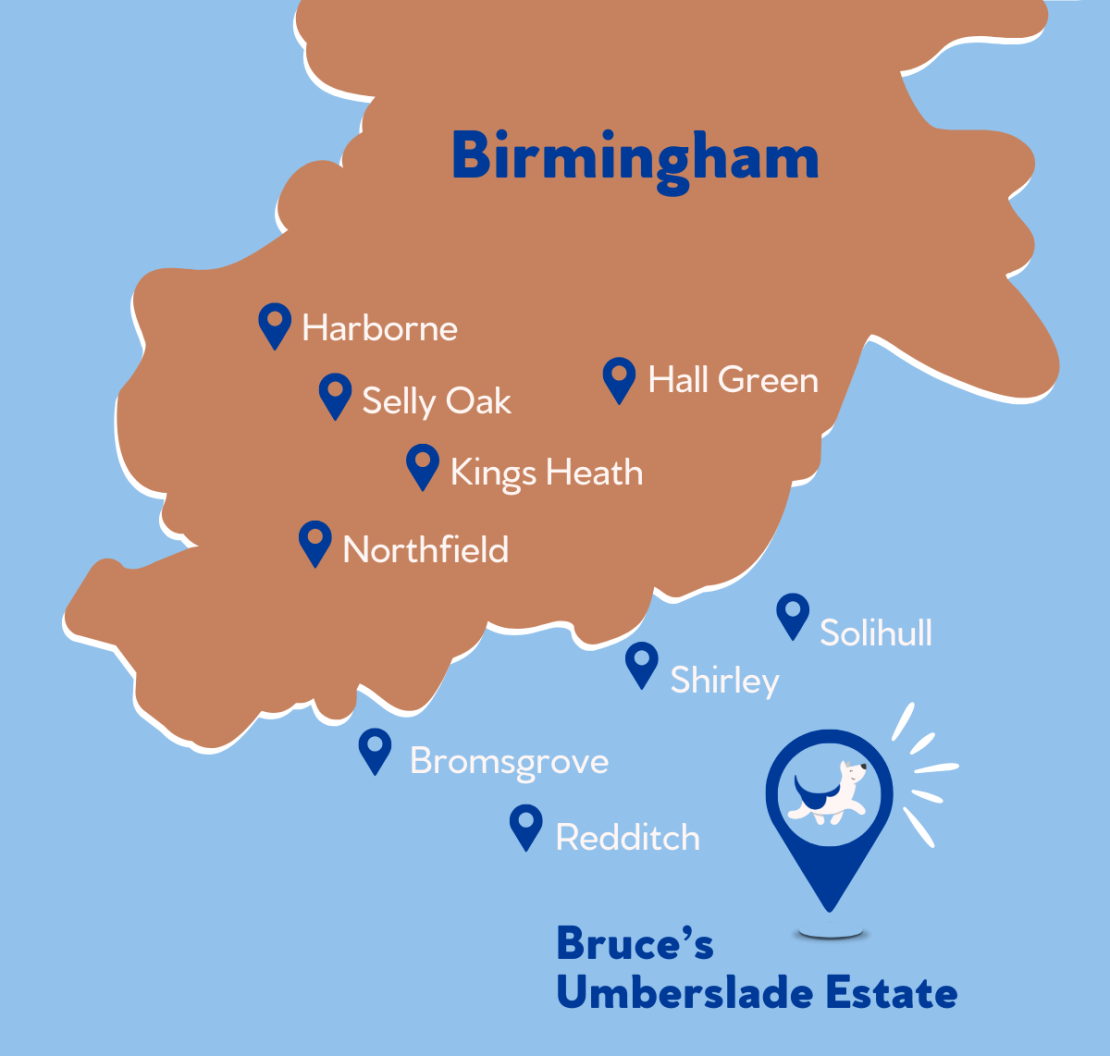Updated map of South Birmingham