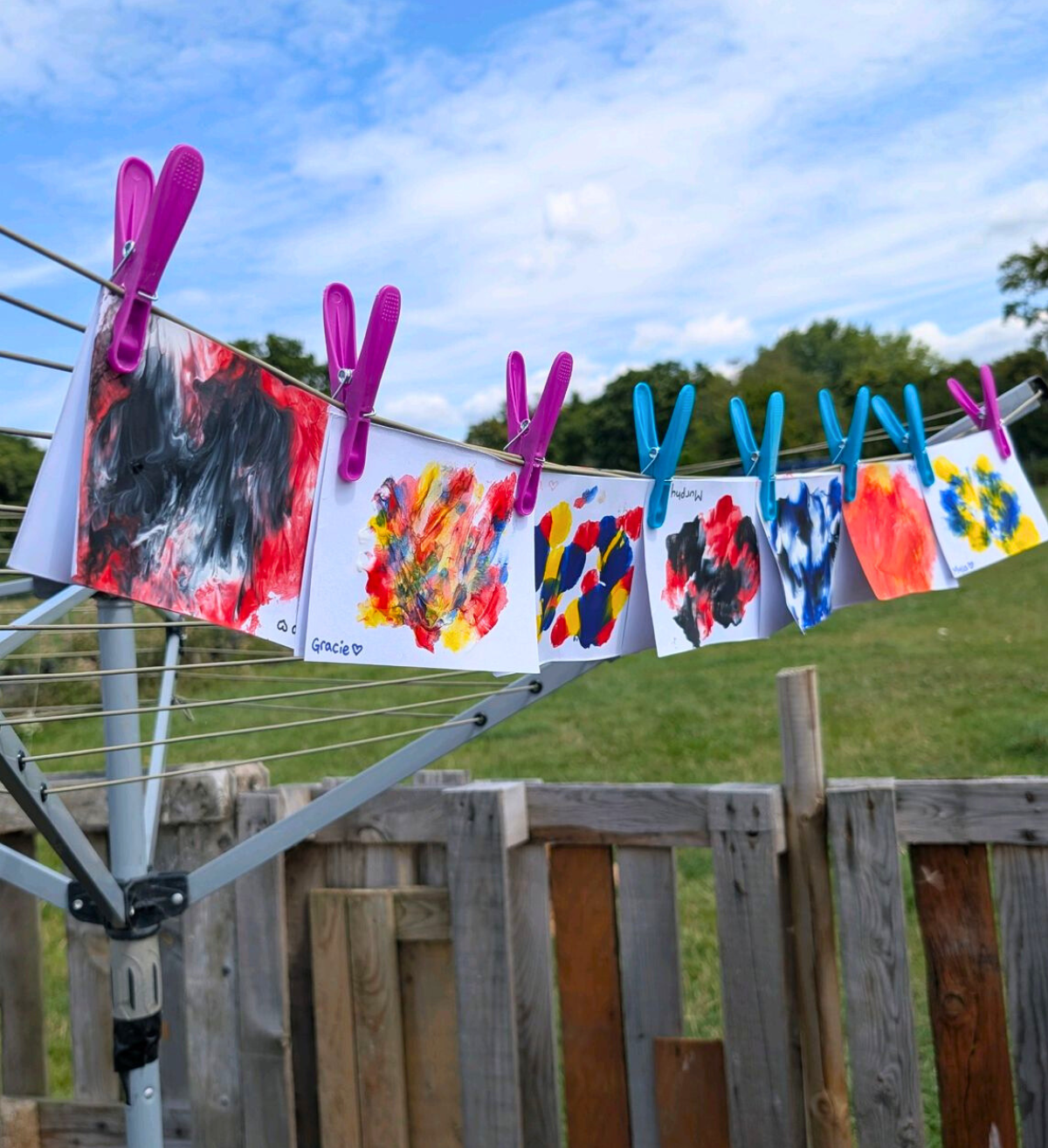 Paintings Drying on Arts & Crafts Week