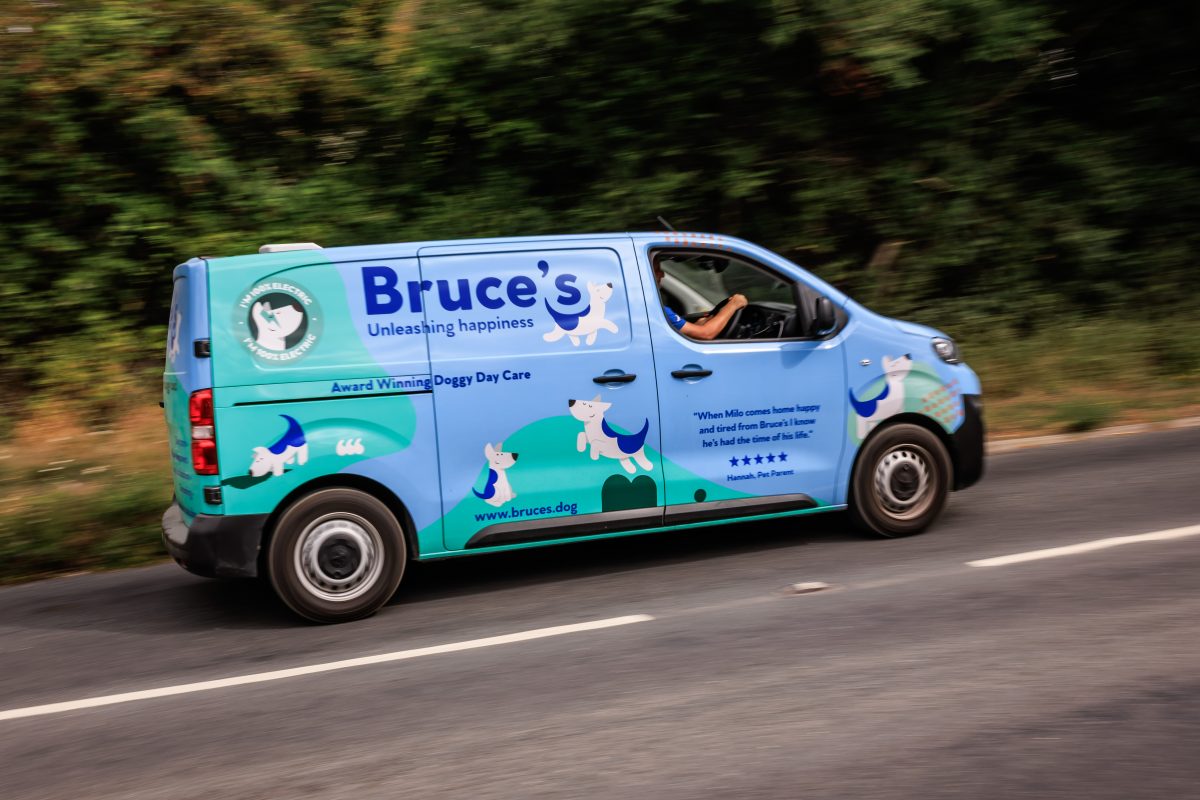Bruce's electric van on the road
