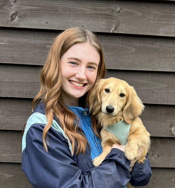 Selina with puppy